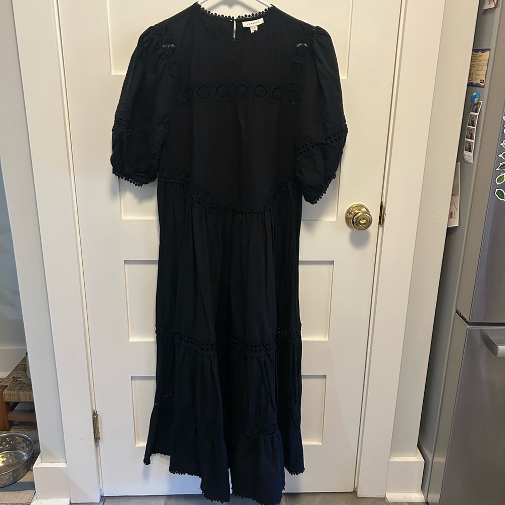 Topshop Elegant Black Long Sleeve Dress